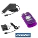 Purple Durable Soft Rubber Silicone Skin Case + Rapid Car Charger + Home Travel Charger for Sprint, Alltel, US Cellular Motorola VE20 RAZR Cell Phone