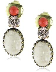 Sorrelli " Andalusia" Riverstone, Silk Crystal, and Glass Coralline Earrings