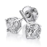 Certified Diamond Solitaire Earrings 1 1/2ctw