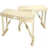 IMAGE OF Portable Wooden Folding Bench Set - Two Benches - Natural (Natural) (18