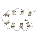 Lantern 8-Bulb String Lights - Brushed Steel Finish