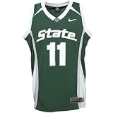 Nike Elite Michigan State Spartans #11 Green Replica Basketball Jersey