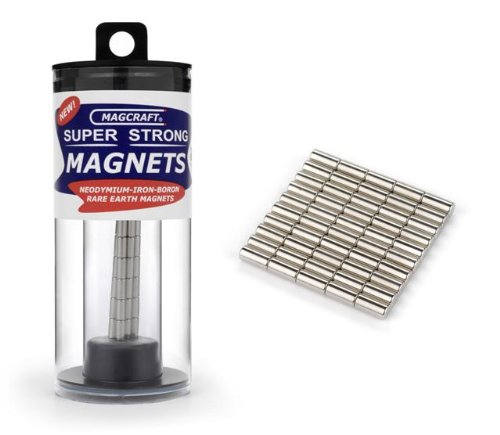 Magcraft NSN0576 1/8-Inch by 1/4-Inch Rare Earth Rod Magnets, 50-Count