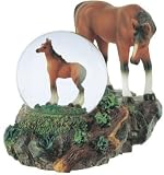 Snow Globe Horse With Foal Collection Figurine Decoration Collectible