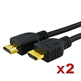 2 Pack ULTRA PREMIUM 50 FT High Speed HDMI Cable M/M 1.3 GOLD CABLE HDTV 1.3 1080P 50FT 15 M for PS3 XBOX 360 LCD DVD PLASMA TV BluRay