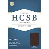 hcsb ultrathin reference bible brown genuine cowhide