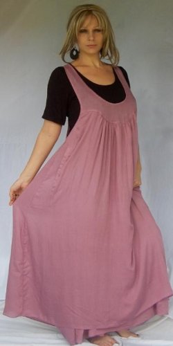 ROSE DRESS JUMPER MAXI LAYER LAGENLOOK FITS - M L 1X 2X - Q672S