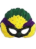 IMAGE OF Mardi Gras Sequin Feather Mask Multicolor