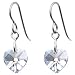 Titanium Heart April Birthstone Earrings Made with SWAROVSKI ELEMENTS