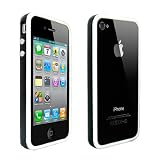 Qualit� Progettista Bianco E Nero Doppio Paraurti Bumper Custodia Con Argento Bottoni Per Apple iPhone 4 4G 4S Siridi Yousave