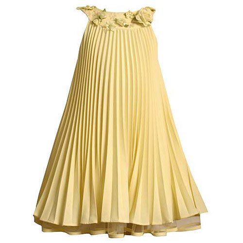 Bonnie Jean Little Girls Yellow Pleated Easter Spring Dress 4-16 Inexpensive Flowergirl Gowns
