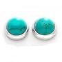 Bling Jewelry Sterling Silver Bezel Set 8mm Round Turquoise Stud Earrings