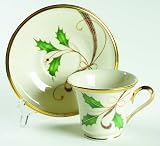 Lenox China Holiday Nouveau-Gold Accent Cup and Saucer Set (Footed)