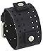 Nemesis FLH-K 24mm Lug Width Wide Faded Black Perforated Leather Cuff Watch Band
