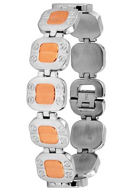 Invicta Men's 5962 Elements Collection Brushed Stainless Steel Link with Polished Rose Gold-Tone Center Bracelet
