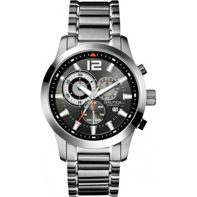 Nautica A17547G Mens Ncs 600 Chronograph Grey Dial Silver Tone Ss Bracelet Watch Nautica A17547G Mens Ncs 600 Chronograph Grey Dial Silver Tone Ss Bracelet Watch