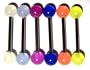 Body Colorz&trade; Lot of 6 Glow in the Dark Barbell Tongue Rings 14g 5/8"
