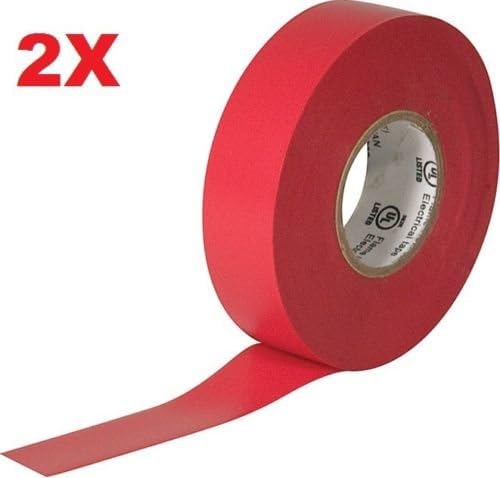 2x Red Vinyl Electrical Tape 3/4" 60ft