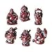 LAUGHING BUDDHA - STATUES - 6 FIGURINES SET - RED