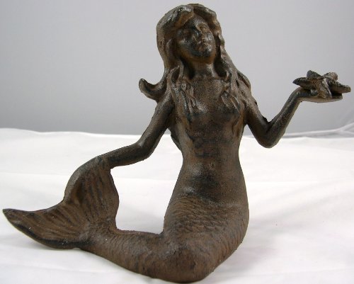 Iron Sitting Mermaid Holding Starfish