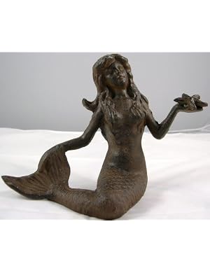 Iron Sitting Mermaid Holding Starfish
