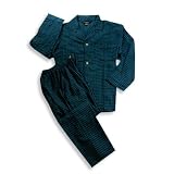 Bill Blass - Mens Flannel Pajamas, Navy, Green