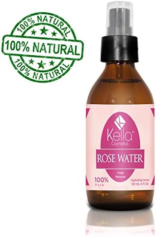 Kella Cosmetics 100 % Pure and Natural Moroccan Rose Water 4oz (120ml) and Rhassoul Clay Set 5oz (150gr)