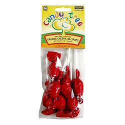Candy Tree Organic Cherry Lollipop, 2.4-Ounce Packages (Pack of 12)