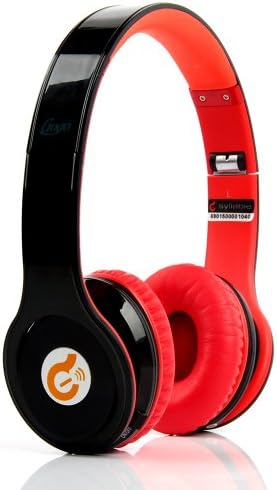 Globalebuy G15 Professional Wireless Bluetooth Noise Reduction Cancellation Foldable Headphones Enjoy Music and Receive Calls Wirelessly for Iphone, Ipad, Samsung, Ipod, Galaxy, HTC & More Smartphones. (Black with red)