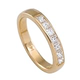 14K Yellow Gold 5/8 ct. Princess Cut Machine Set Diamond Wedding Band (G-H Color, SI1 Clarity)