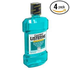 Listerine Antiseptic Mouthwash, Cool Mint - 500 ml (Pack of 4)