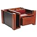 Rolodex 81767 Mahogany wood & black faux leather desk director, 7-1/8 w x 6-11/16d x 4-1/8h