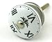 Watch Face Ceramic Cabinet Knobs-6pc, Cupboard Drawer Pulls & Handles ~ Lot of 6 ~ K37 Hand-Painted Vintage London Watch Face with Polished Nickel Hardware. Ceramic Knobs, Handles & Pulls for Dresser, Drawers, Cabinets & Vanity
