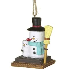 S'mores Snowman with Child Christmas Ornament