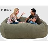7-feet Xx-large Olive Cozy Sac Foof Bean Bag Chair Love Seat