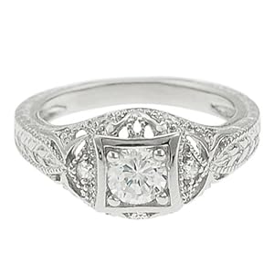 Tressa Sterling Silver Round-cut Pave-style Cubic Zirconia Ring