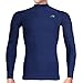 Compression Shirt Long Sleeve (Navy - M) Men's Cold Top, Best for Gym Running, Basketball