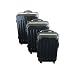3-tlg. Hartschalen-Kofferset aus Polycarbonat - Trolley Koffer Reisekoffer in SCHWARZ
