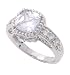 SilverBin Sterling Silver Engagement Style CZ Ring with Small CZ Accents