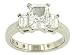 Emerald Cut Diamond Engagement Ring .52cttw (CZ ctr)