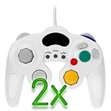 GTMax 2x White Wired Controller for Nintendo Wii GameCube