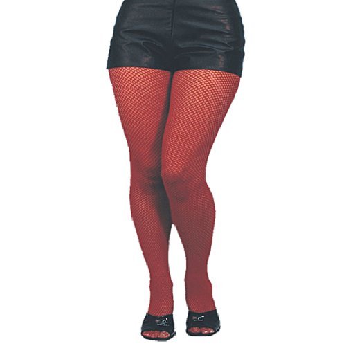 Red Fishnet Tights XL