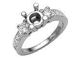 0.50 cts Round Diamonds Engagement Ring - Platinum, 14kt White or Yellow Gold