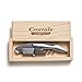 Prestige in Pinewood Crate By Coutale Sommelier - The French Patented Spring-Loaded Double Lever Waiters Corkscrew and Wine Bottle Opener (Stainless Steel)