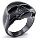 KONOV Mens Stainless Steel Ring, Gothic Alien Skull, Black