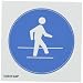 NMC ISO415AP Use Pedestrian Route ISO Label with Graphic, 4" Diameter, Pressure Sensitive Vinyl, White on Blue