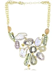 TARA Pearls Sterling Silver 18k Yellow Gold Plated Freshwater 3 Pieces Pearls and Stones Necklace