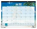 July 2012 - June 2013 Blue Sky Endless Summer Monthly Desk Pad Calendar 22 X 17
