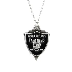 Oakland Raiders Chain Necklace & Pewter Pendant - NFL Football Fan Shop Sports Team Merchandise