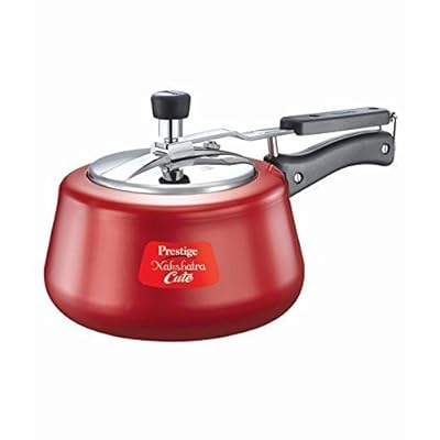 Prestige Nakshatra Cute Aluminium Pressure Cooker, 3 Litres, Red